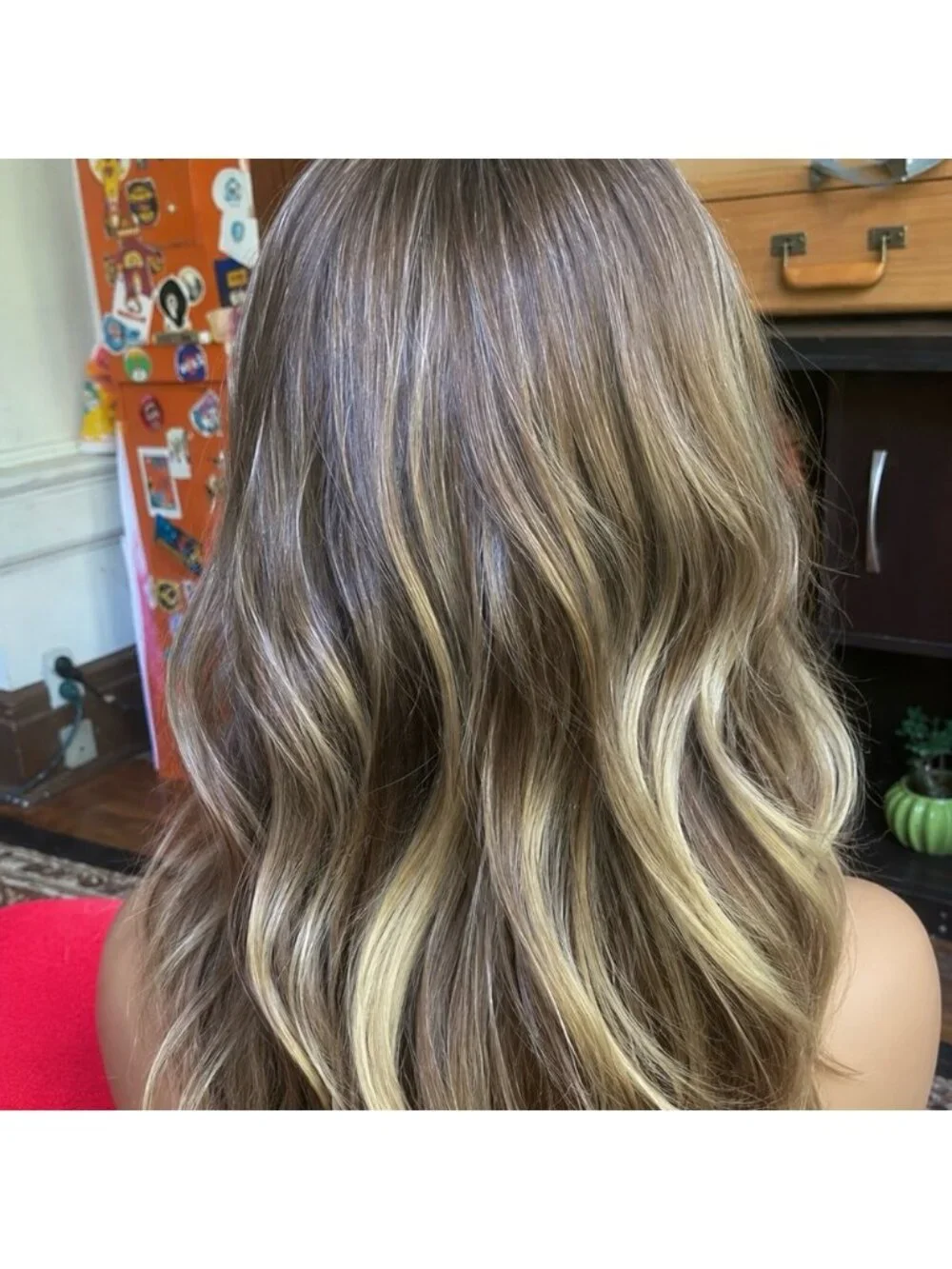 Brown blonde layered very realistic fulllace front wig